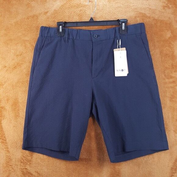 NN07 Mens Shorts Size 30 Navy Seersucker Stretch Waist 10" THEODORE $190 - Picture 3 of 11